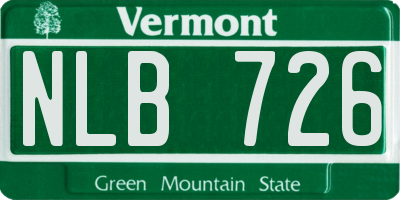VT license plate NLB726