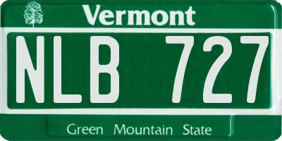 VT license plate NLB727