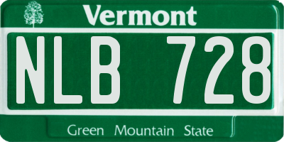 VT license plate NLB728