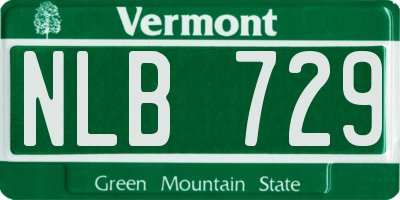 VT license plate NLB729