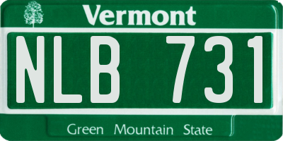 VT license plate NLB731
