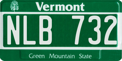 VT license plate NLB732