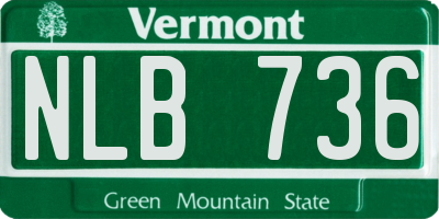 VT license plate NLB736