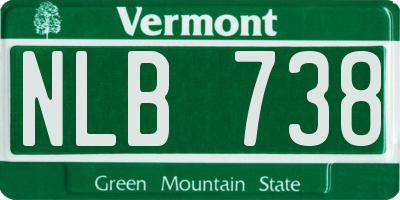 VT license plate NLB738