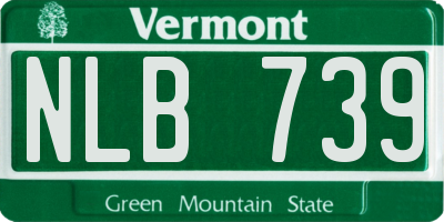 VT license plate NLB739