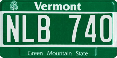 VT license plate NLB740