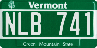 VT license plate NLB741