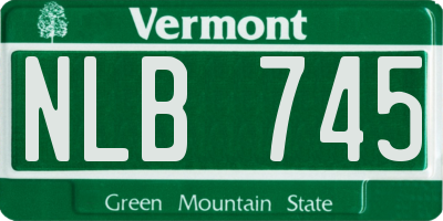 VT license plate NLB745