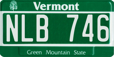 VT license plate NLB746