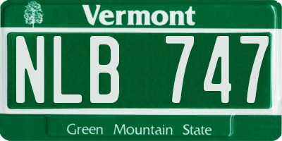 VT license plate NLB747