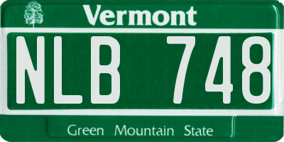VT license plate NLB748
