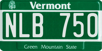 VT license plate NLB750