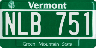 VT license plate NLB751