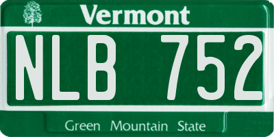 VT license plate NLB752