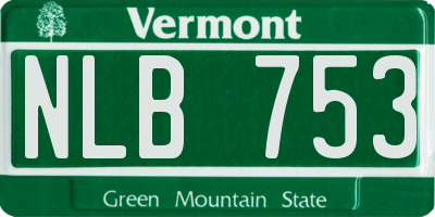 VT license plate NLB753