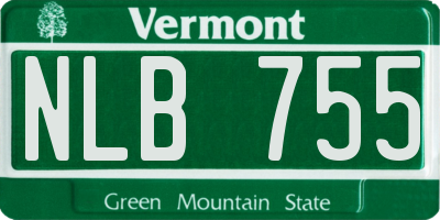 VT license plate NLB755
