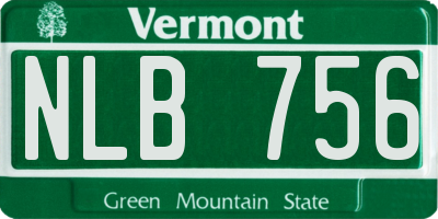 VT license plate NLB756