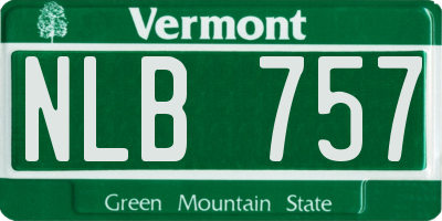 VT license plate NLB757