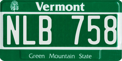 VT license plate NLB758