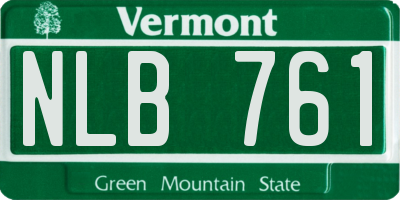 VT license plate NLB761