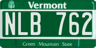 VT license plate NLB762