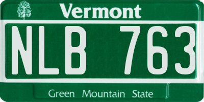 VT license plate NLB763