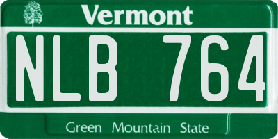 VT license plate NLB764