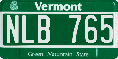 VT license plate NLB765