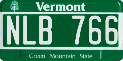 VT license plate NLB766