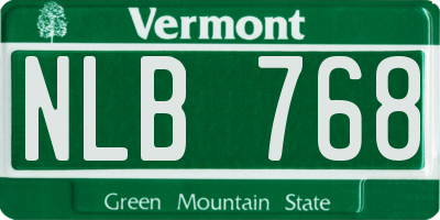 VT license plate NLB768