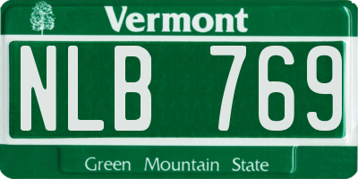 VT license plate NLB769