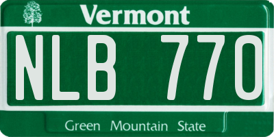VT license plate NLB770