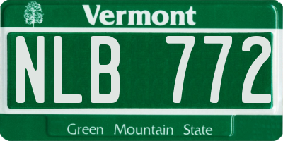 VT license plate NLB772