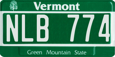 VT license plate NLB774