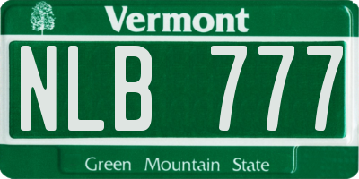 VT license plate NLB777