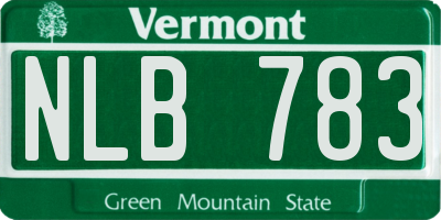 VT license plate NLB783