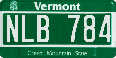 VT license plate NLB784