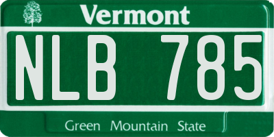 VT license plate NLB785