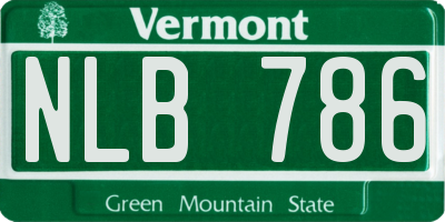 VT license plate NLB786