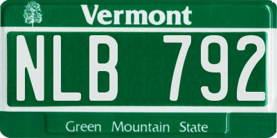 VT license plate NLB792