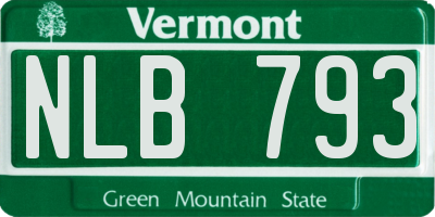 VT license plate NLB793