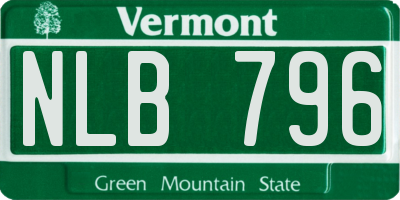 VT license plate NLB796