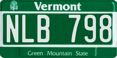 VT license plate NLB798