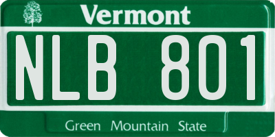 VT license plate NLB801