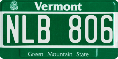 VT license plate NLB806