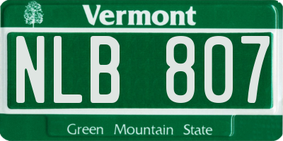 VT license plate NLB807