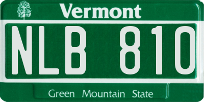 VT license plate NLB810
