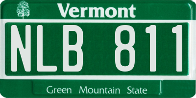 VT license plate NLB811