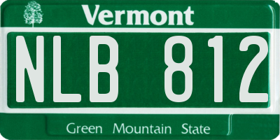 VT license plate NLB812