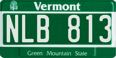 VT license plate NLB813